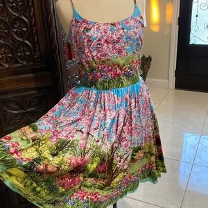Bernie Dexter Pinup 40s 50s vintage inspired Floral Dress XL New